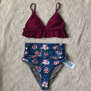 High Waisted 2 piece. Size: Med.